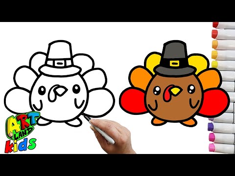 How to draw a Turkey for Kids