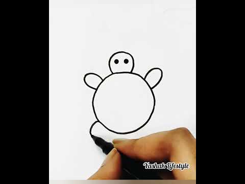 Simple turtle drawing for kids  easy art shorts short