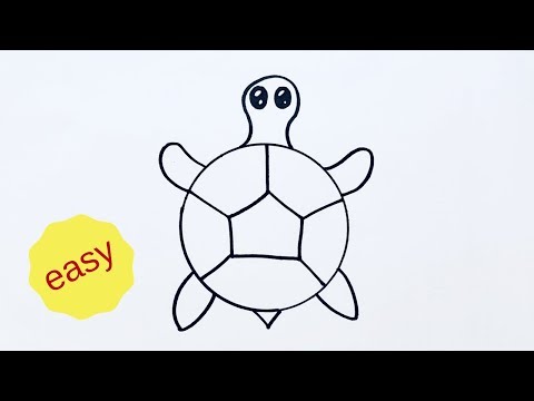 Beginners how to draw a cartoon turtle  very easy