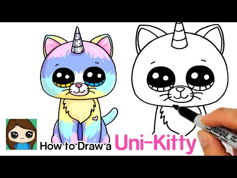 How to Draw a Unicorn Kitty Easy  Beanie Boos