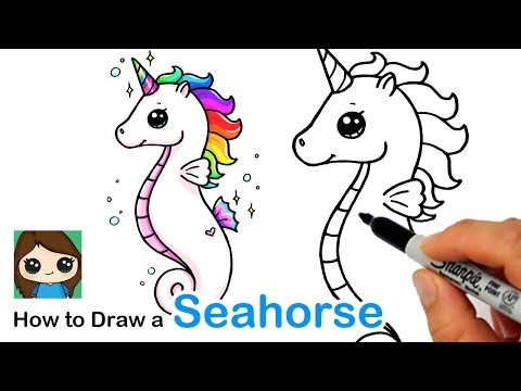 How to Draw a Unicorn Seahorse