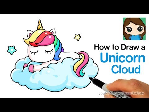 How to Draw a Unicorn on a Cloud Easy