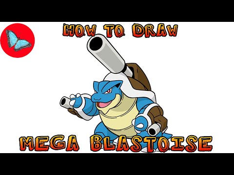 How To Draw Mega Blastoise Pokemon  Drawing Animals