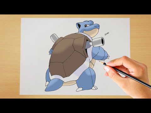 How to draw Blastoise  Step by step   Pokmon 009