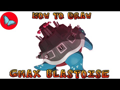 How To Draw Gigantamax Blastoise  Pokemon  Drawing Animals