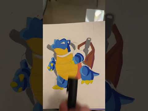 Drawing blastoise with posca markers