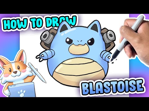 How to Draw Blastoise POKEMON x SQUISHMALLOWS
