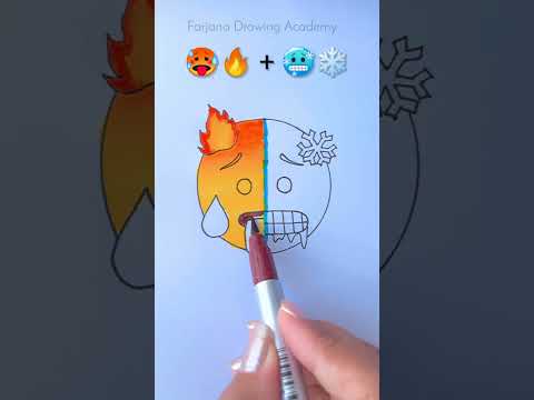 Hot  Cold  Emoji Mixing Satisfying Art  creativeart  satisfying