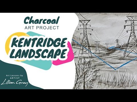 How to draw a Kentridge Inspired landscape with Charcoal by artist Lillian Gray