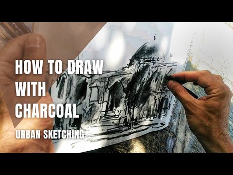 How to sketch with charcoal  Step by step urban sketching
