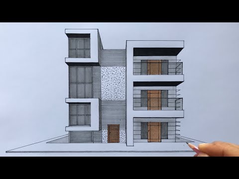 How to Draw a Building in 1Point Perspective