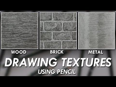 How To DRAW Realistic TEXTURES using PENCILS  Wood Brick amp Metal