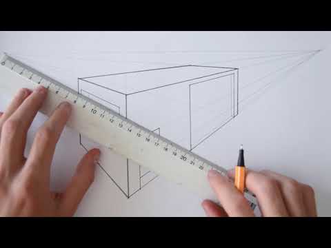 TUTORIAL  HOW TO DRAW A BASIC HOUSE 2POINT PERSPECTIVE