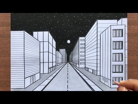 How to Draw a Town in 1Point Perspective