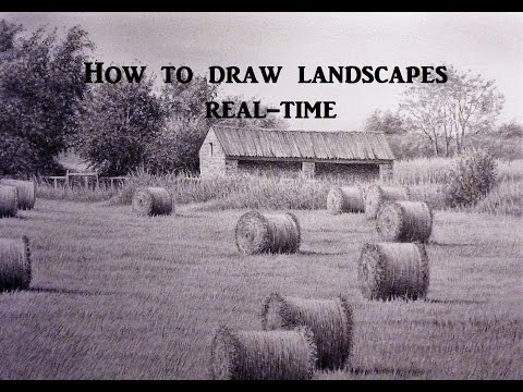 How To Draw Landscapes Old Barn Buildings Skies Using Graphite Pencil Techniques