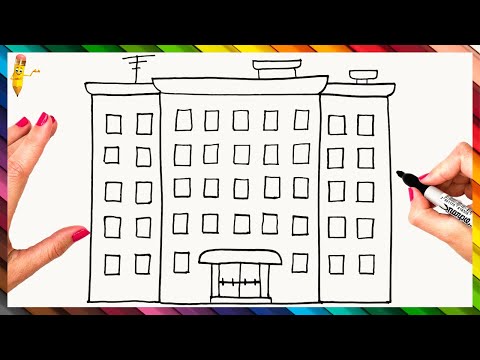 How To Draw A Building Step By Step  Building Drawing Easy