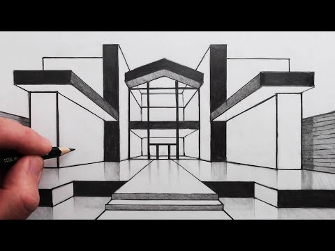 How to Draw 1Point Perspective House Pencil Drawing