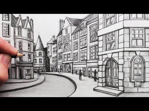 How to Draw Buildings in Perspective A Street in Edinburgh