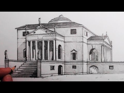 How to Draw Buildings in 1Point Perspective The Villa Rotonda Narrated