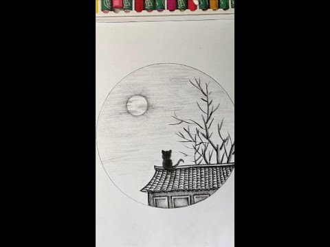 pencil drawing house