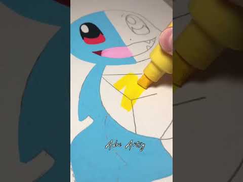 Drawing Squirtle and Charmander Fusion Effect with Posca Markers