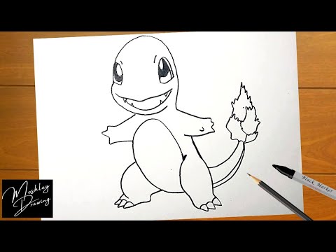 How to Draw CHARMANDER from POKMON Step by Step
