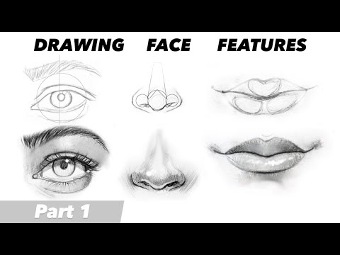 DRAW Eyes Nose Lips Ears  Part 1 Front View