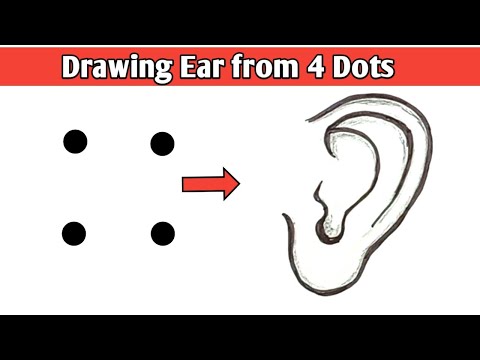 Drawing Ear From 4 Dots How to Draw Ear Ear Drawing  Dotted Ear Drawing  Easy Drawing Ear
