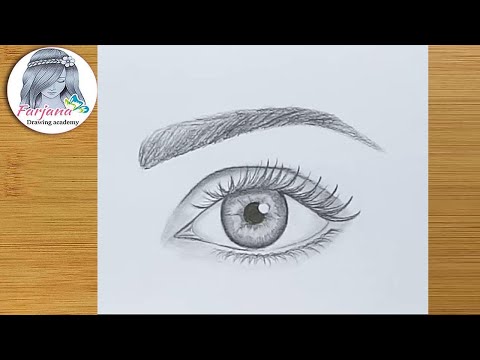 Easy way to draw a realistic eye for Beginners step by step Using only 1 pencil