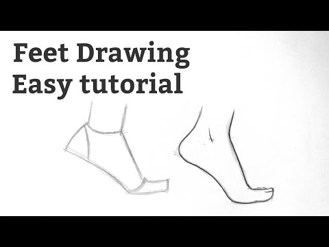 How to draw a feet drawing easy Basic drawing tutorial for beginners step by step Foot Drawing