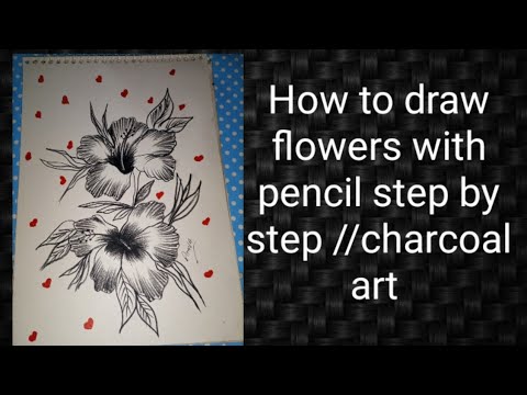 How to draw flowers with pencil easy pencil drawing charcoal art