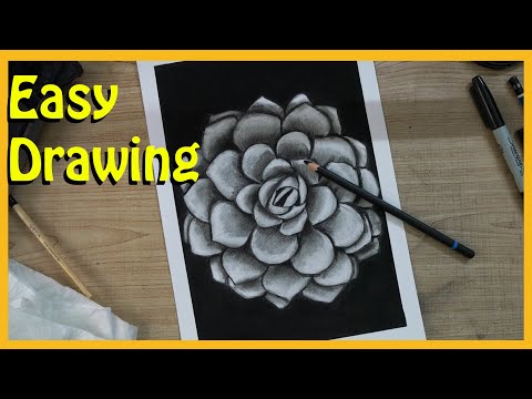 charcoal flower painting  charcoal drawing for beginners