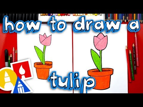 How To Draw A Tulip In A Pot  Plant A Flower Day