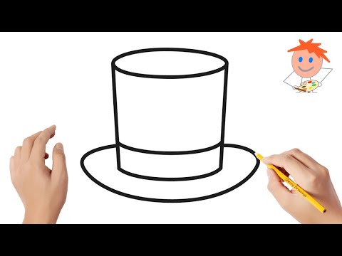 How to draw a top hat  Easy drawings