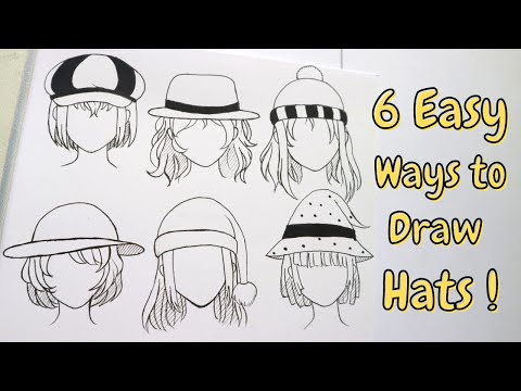 HOW TO DRAW HAT EASY  DRAWING HATS ON HEAD