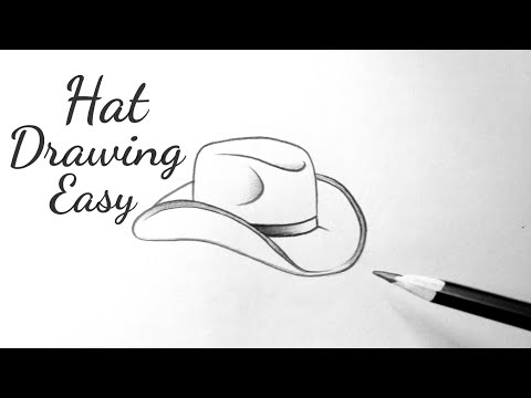How to draw a Cowboy Hat drawing easy step by step Easy pencil sketches tutorials for beginners