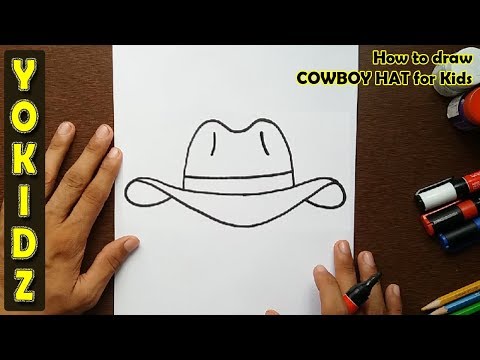 How to draw a COWBOY HAT for kids