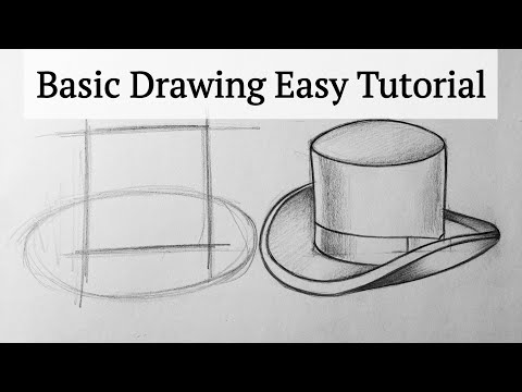 How to draw hat easy step by step Basic simple drawing tutorial for beginners Drawing videos easy