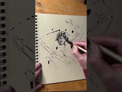 Jim Hendrix ink drawing