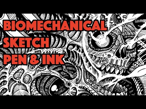 Sketch 6 BIOMECHANICAL Pen amp Ink Illustration  Ben Woods