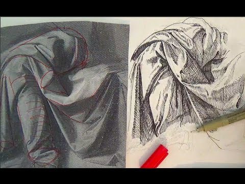Pen and Ink Drawing Tutorials  How to draw drapery like Leonardo da Vinci
