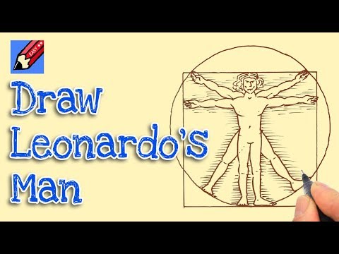 How to draw Leonardo Da Vinci39s Vitruvian Man Real Easy  Step by Step