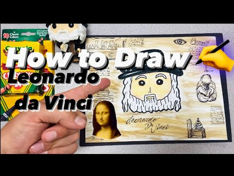 How to Draw EASY Leonardo da Vinci  Step by Step for Kids mrschuettesart howtodraw