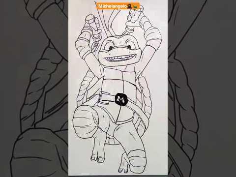 How To Draw Michelangelo  TMNT Mutant Mayhem shorts drawing drawingvideo tmnt