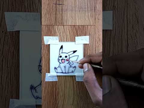 Glass Painting  Pikachu Drawing shorts painting youtubeshorts