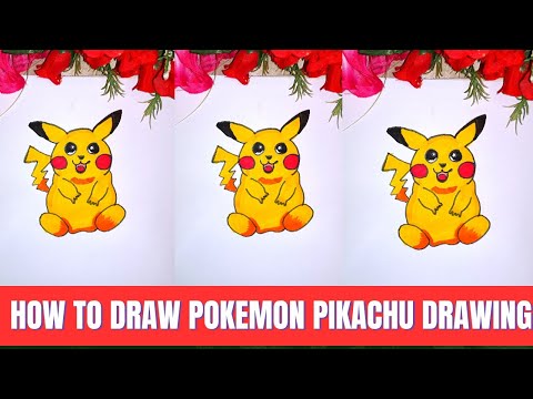 How to draw Pikachu from Pokemon step by stepeasy Pikachu drawing for beginnershow to draw Pikachu