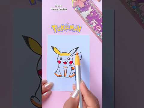 How to draw Pikachu  with color  Pokemon  Easy Step By Step Tutorial