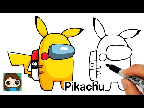 How to Draw AMONG US Pikachu Game Skin  Pokemon