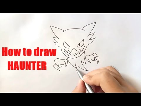 How to draw Pokemon  Haunter  How to draw Haunter  Easy drawing