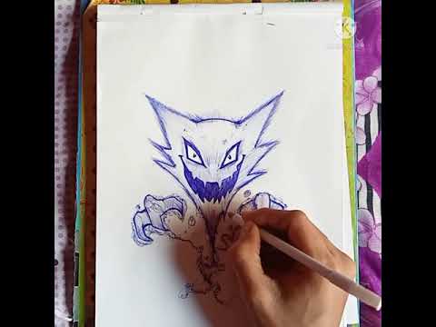 Draw Haunter Ballpoint  short pokemon art drawing haunter shortvideo youtubeshorts